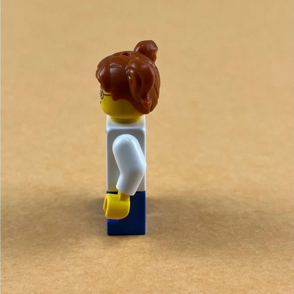 LEGO Child Girl Blue Overalls over V-Neck cty1226 Minifigure 2”